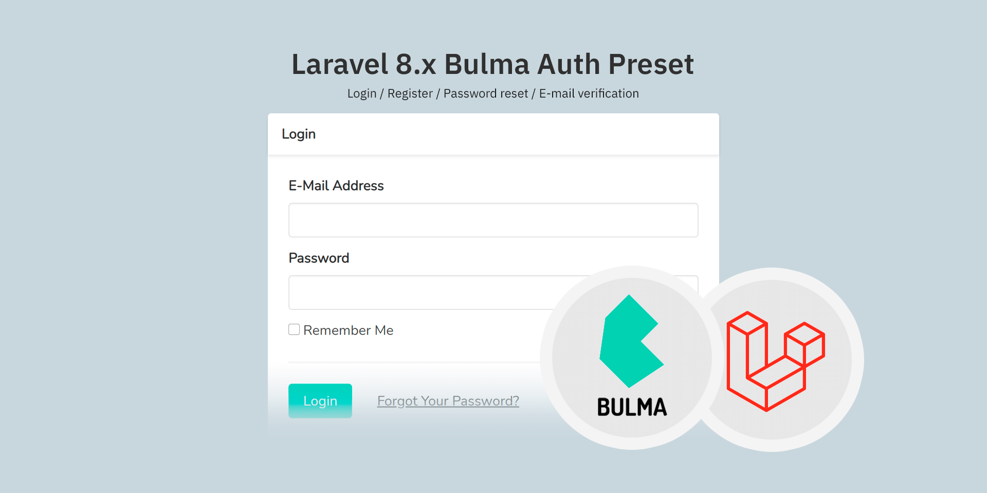 Laravel Bulma Authentication Preset